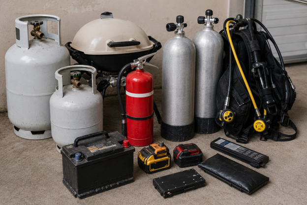 Gas, batteries, and pressurised items