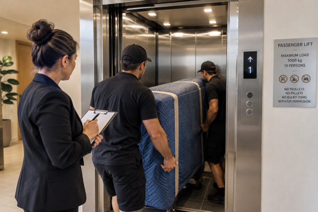 Can removalists use the passenger lift